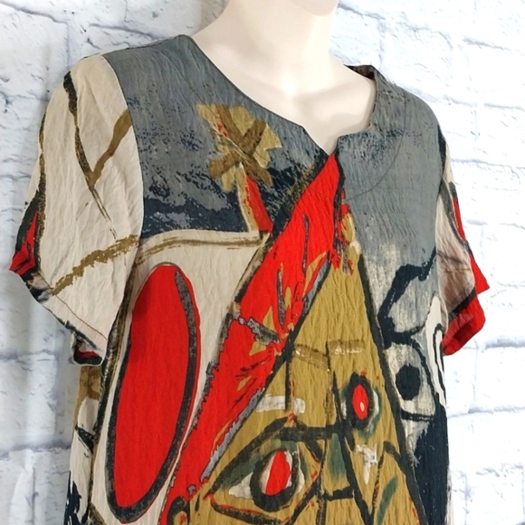 SYFS THC Artsy Dress Short Sleeves  Sz M - Picture 2 of 7